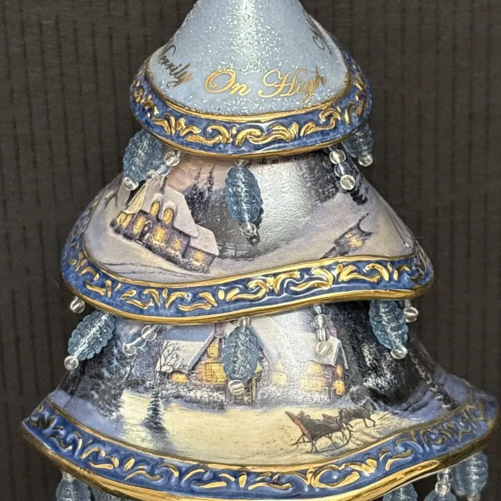 Thomas Kinkade Classic Ornaments, 2 Decorated Christmas Tree, White & Nativity